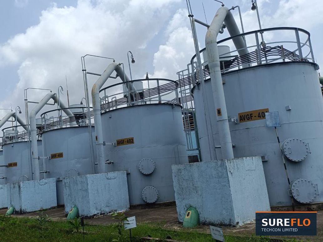 Nine Filters at A Water Treatment Plant – sureflo AVGF BANK IN SERVICE