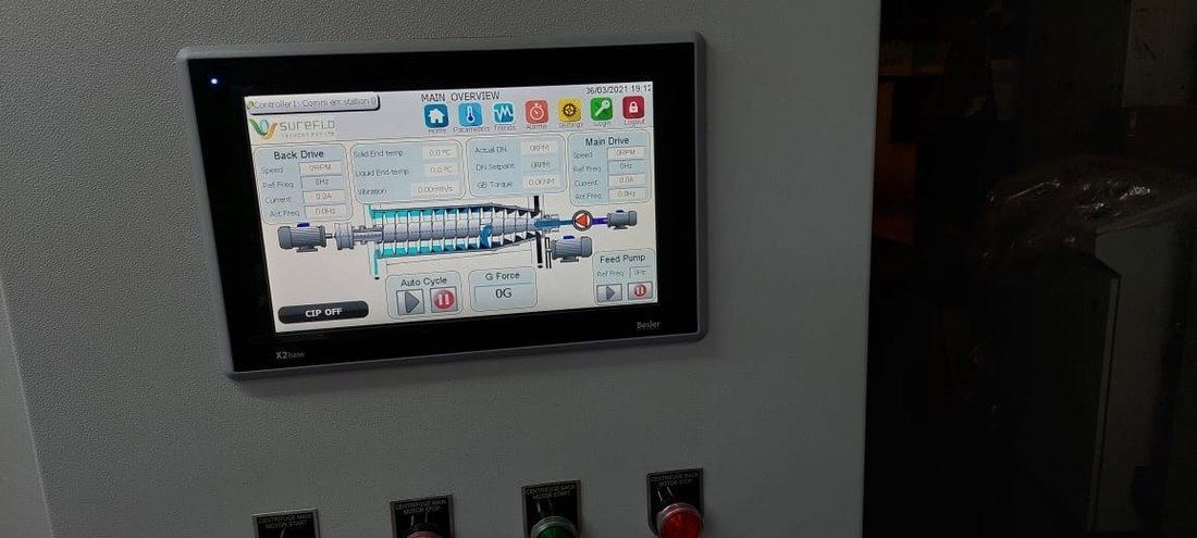 Decanter HMI touchscreen